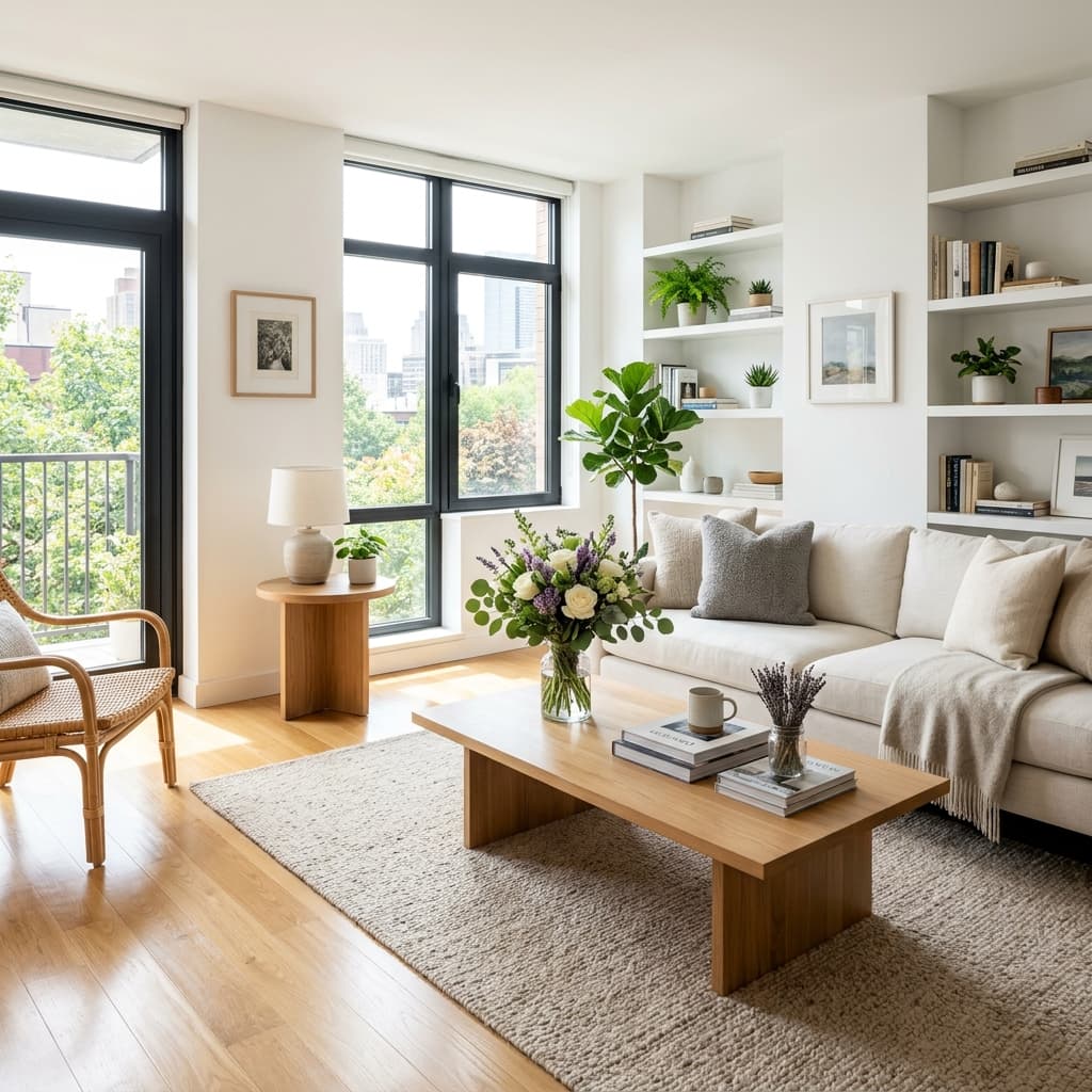 Beautiful sparkling clean modern living room